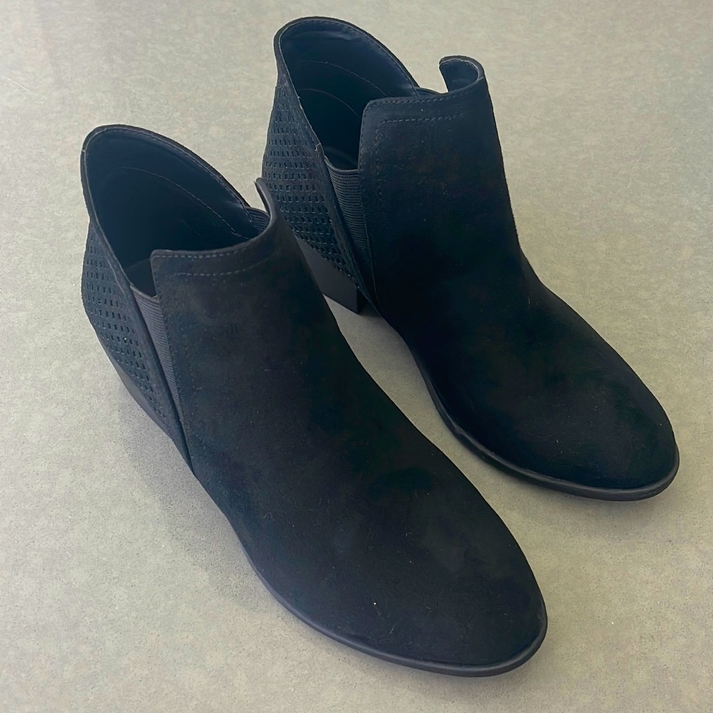 Black Ankle Bootie - Suede - Size 8 1/2